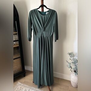 Dainty Jewells Olive Green Draped Maxi Dress